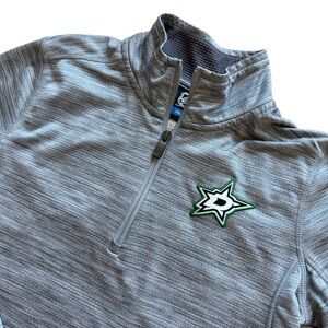 Dallas Stars NHL Quarter Zip Pullover Youth Large 14-16 Gray Performance Hockey